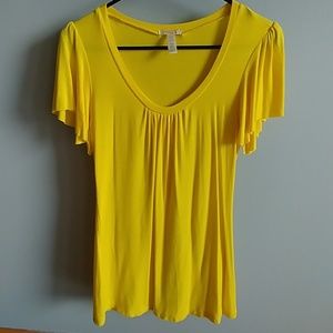 Bright Top with Flutter Sleeves
